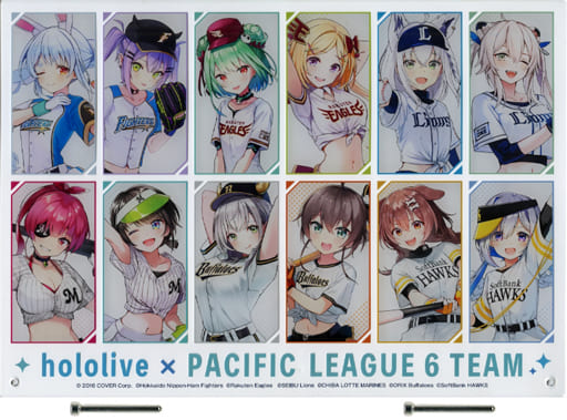Usada Pekora, etc. VTuber Hololive X Pacific League 6 Teams A3 Acrylic Plate Acrylic Stands [USED]