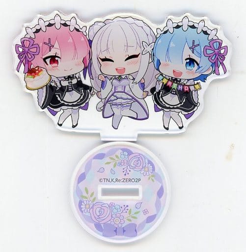 Emilia Ram Rem Re:ZERO -Starting Life in Another World- Kuji Mini! Acrylic Stand Figure Kujibikido Limited Prize B-8 Acrylic Stand [USED]