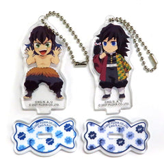 Inosuke Hashibira Giyu Tomiokau Milky X Demon Slayer: Kimetsu no Yaiba Acrylic Stand Mascot 2 Types set Key Ring [USED]