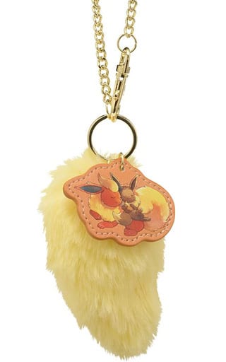 Flareon Eevee Pokemon Fur Keychain Honwaka Pokapoka Pokemon Center Limited Key Chain [USED]