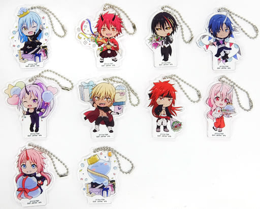 Benimaru, etc. That Time I Got Reincarnated as a Slime Ichiban Kuji Feast of The Demon Lord: Walpurgis Acrylic Charm Kyun Chara Illustrations Prize H All 10 Types Set Charm [USED]