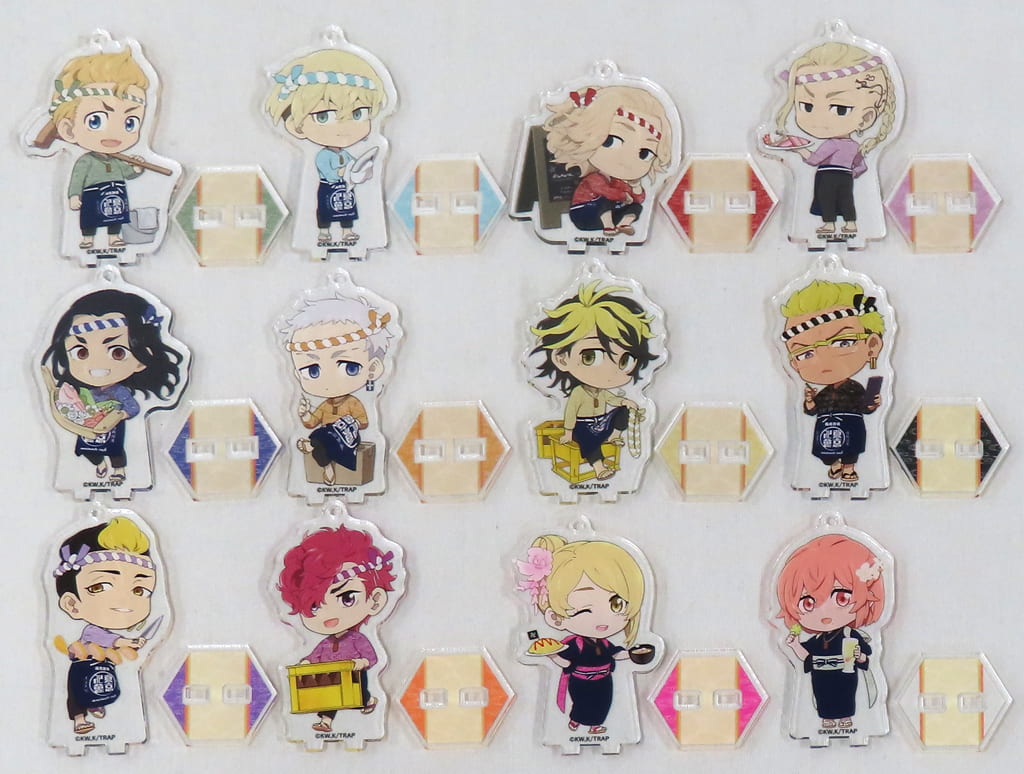 Keisuke Baji, etc. Tokyo Revengers Trading Acrylic Stand Key Chain animatecafe Revival Limited All 12 Types Set Key Chain [USED]