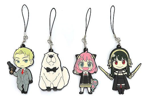 Anya Forger, etc. SPY x FAMILY Newly Drawn by Tatsuya Endo Newly Drawn Specially Rubber Strap Vol.8 Special Edition Bundled Bonus 4 Types Set Key Chain [USED]