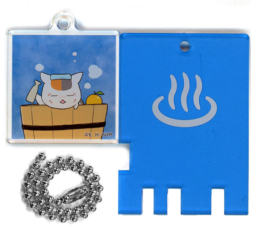 Nyanko-sensei Yuzu Bath Natsume's Book of Friends Trading Public Bath Lock Style Acrylic Key Chain Gokurakuyu Nyanko-sensei to Aki no Gokurakuburo Biyori Limited Key Chain [USED]