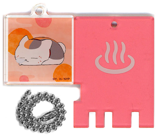 Nyanko-sensei Sleep Natsume's Book of Friends Trading Public Bath Lock Style Acrylic Key Chain Gokurakuyu Nyanko-sensei to Aki no Gokurakuburo Biyori Limited Key Chain [USED]
