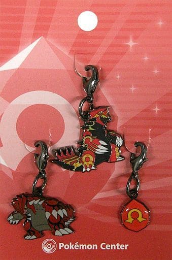 Primal Groudon Pokemon Metal Charm Pokemon Center Limited Set of 3 Charm [USED]