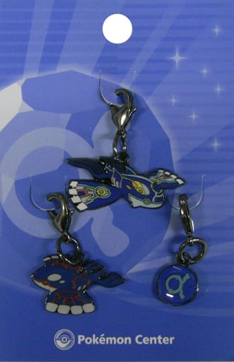 Primal Kyogre Pokemon Metal Charm Pokemon Center Limited Set of 3 Charm [USED]