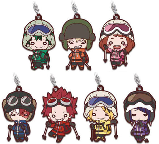 Katsuki Bakugo, etc. My Hero Academia Nitotan Snowy Mountain Climbing Rubber Mascot All 7 Types Set Key Chain [USED]