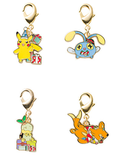 Pikachu, etc. Pokemon Metal Charm Set Pokemon Christmas in The Sea Pokemon Center Limited Set of 4 Charm [USED]