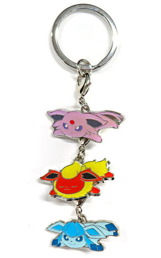 Espeon Flareon Glaceon Pokemon Kuttari Triple Keychain OY Pokemon Center Limited Key Chain [USED]