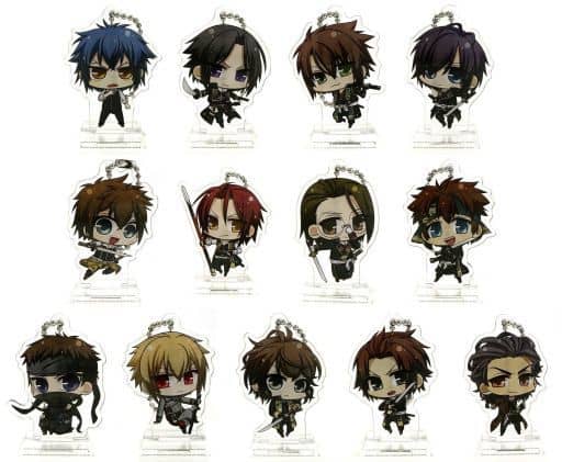 Ryunosuke Ibuki, etc. Japanese Pattern Hakuouki Shinkai: Reimeiroku Newly Drawn Chibi Character Acrylic Stand Key Chain animate Limited Switch Software Limited Edition Bundled Benefits Set of 13 Key Chain [USED]