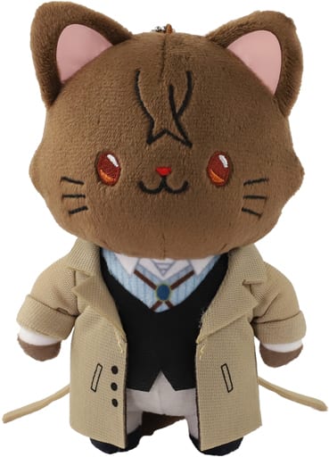 Osamu Dazai Bungo Stray Dogs withCAT Plush Keychain with Eye Mask Key Chain [USED]