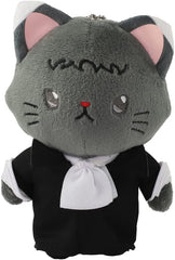 Ryunosuke Akutagawa Bungo Stray Dogs withCAT Plush Keychain with Eye Mask Key Chain [USED]