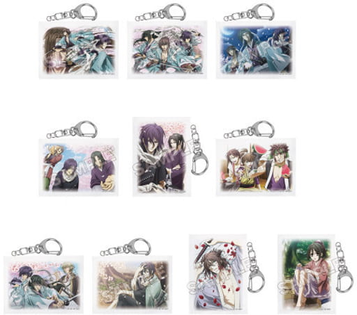 Toshizo Hijikata, etc. Hakuouki Miniature Canvas Key Chain 01 Part 1 All 10 Types Set Key Chain [USED]