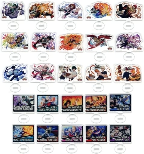 My Hero Academia Izuku Midoriya & Others Ichiban Kuji Ultra Impact Acrylic Stand Prize H All 25 Types Set Acrylic Stands [USED]