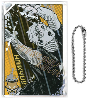 Atsumu Miya Haikyu!! Oikawa no Zenin Taosu Domino Style Acrylic Key Chain Collection Key Chain [USED]