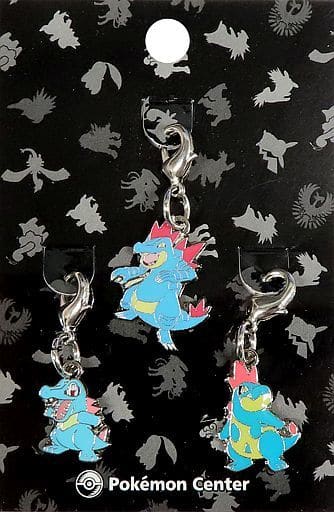 Totodile Croconaw Feraligatr Pokemon Metal Charm Pokemon Center Limited Set of 3 Charm [USED]