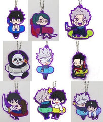 Satoru Gojo, etc. Jujutsu Kaisen 0 Charabanchoukou Rubber Mascot All 9 Types Set Key Chain [USED]