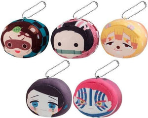 Akaza, etc. Demon Slayer: Kimetsu no Yaiba Muni Muni Marshmallow Mascot 4 All 5 Types Set Key Ring [USED]