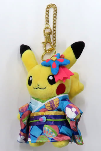 Pikachu Wearing Kaga Kimono Pokemon Mascot Pokemon Center Kanazawa Limited Key Chain [USED]