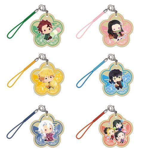 Zenitsu Agatsuma, etc. Demon Slayer: Kimetsu no Yaiba Yurafuwa Random Wood Charm Japanese Sweets Ver. Vol.1 All 6 Types Set Charm [USED]