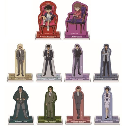 Conan Edogawa, etc. Detective Conan Trading Mini Acrylic Stand All 10 Types Set Acrylic Stand [USED]