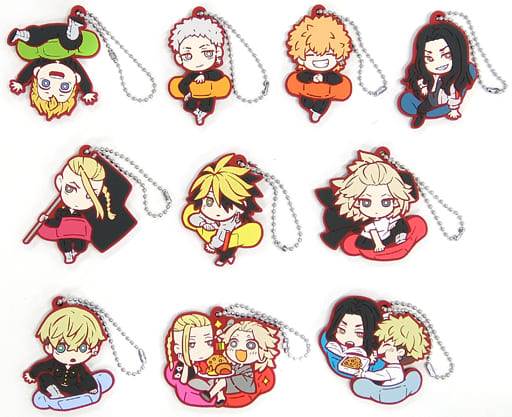 Keisuke Baji, etc. Tokyo Revengers Charabanchoukou Rubber Mascot All 10 Types Set Key Chain [USED]