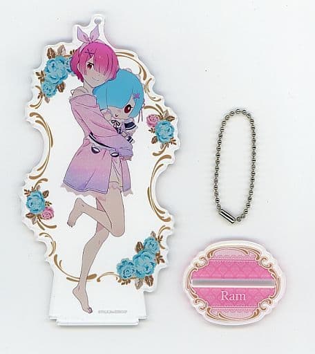 Ram Re:ZERO -Starting Life in Another World- Acrylic Stand Key Chain Ram & Rem's Birthday Life 2022Ver. Re:Zero kara Hajimeru Ram to Rem no Tanjoubi Seikatsu 2022 Limited Key Chain [USED]
