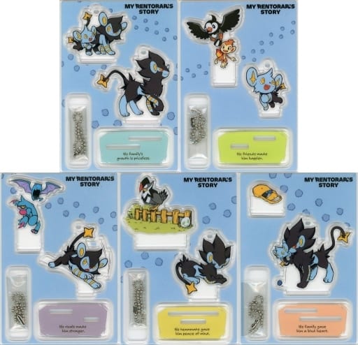 Shinx, etc. Pokemon Acrylic Charm Collection with Stand My Rentorar's Story Pokemon Center Limited All 5 Types Set Charm [USED]
