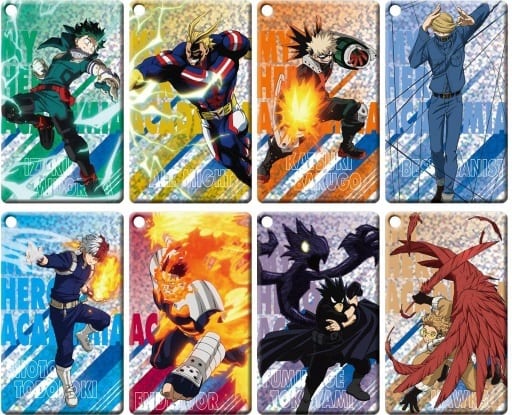 My Hero Academia Izuku Midoriya & Others Trading Hologram Card Keychain Surpass That Back All 8 Types Set Keychains [USED]