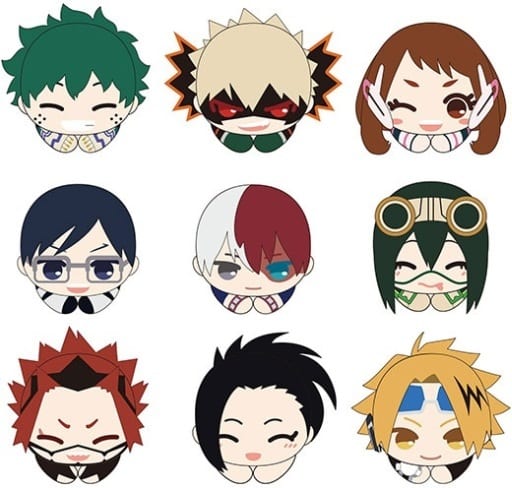 Izuku Midoriya, etc. My Hero Academia Hagu Chara Collection Special All 9 Types Set Key Chain [USED]