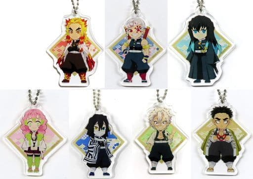 Kyojuro Rengoku, etc. Demon Slayer: Kimetsu no Yaiba Random Deformed Acrylic Charm Vol.2 All 7 Types Set Charm [USED]