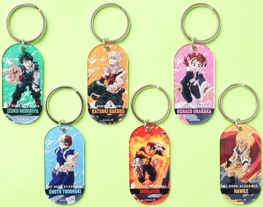 Hawks, etc. My Hero Academia Trading Metallic Acrylic Keychain Donna Pinch demo Te o Sashinoberu! All 6 Types Set Key Chain [USED]
