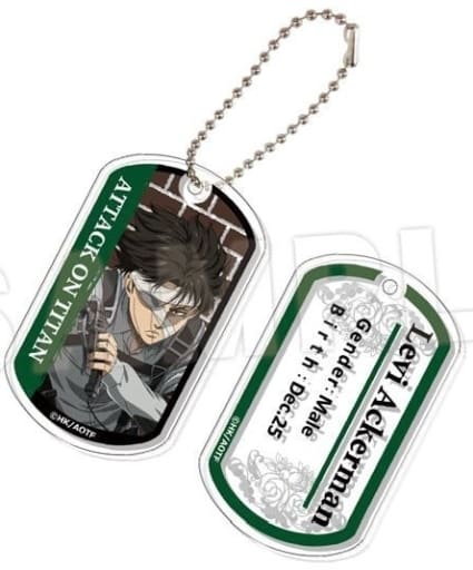 Levi 03 Attack on Titan The Final Season Clear Dog Tag Set Key Chain [USED]