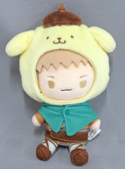 Jean Kirstein Pompompurin Attack on Titan X Sanrio Characters Munyugurumi Ball Chain Mascot Key Chain [USED]