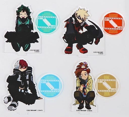 My Hero Academia: World Heroes' Mission Izuku Midoriya & Others Newly Drawn Acrylic Stand Toho Animation Store Limited Bonus Included with Blu-ray/DVD PLUS ULTRA Edition Set of 4 Acrylic Stands [USED]
