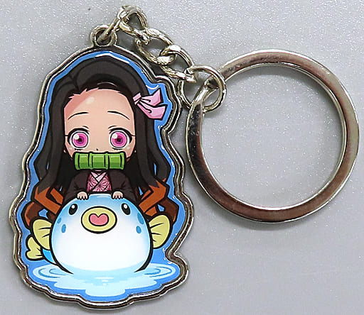 Nezuko Kamado Blowfish Demon Slayer: Kimetsu no Yaiba Metal Key Chain Yamaguchi Limited Key Ring [USED]