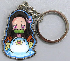 Nezuko Kamado Blowfish Demon Slayer: Kimetsu no Yaiba Metal Key Chain Yamaguchi Limited Key Ring [USED]