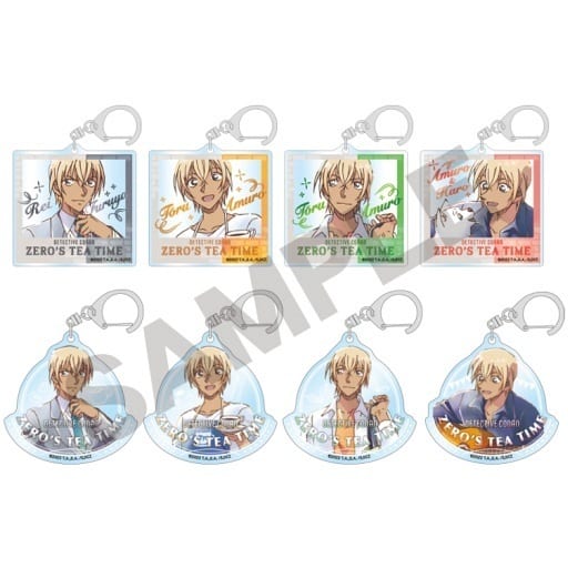 Toru Amuro, etc. Detective Conan: Zero's Tea Time Trading Acrylic Keychains All 8 Types Set Key Chain [USED]