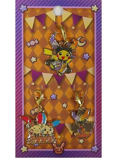 Pikachu Pokemon Metal Charm Set Pokemon Halloween Circus Pokemon Center Limited Set of 3 Charm [USED]