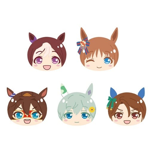 Special Week, etc. Umamusume: Pretty Derby Omanjuu Niginigi Mascot 1 All 5 Types Set Key Ring [USED]