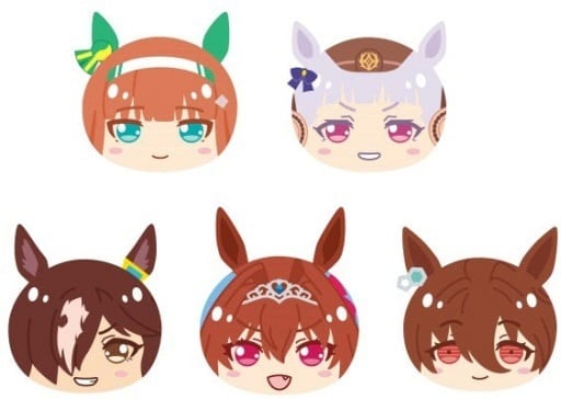 Silence Suzuka, etc. Umamusume: Pretty Derby Omanjuu Niginigi Mascot 2 All 5 Types Set Key Ring [USED]