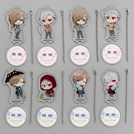 Kuzuha, etc. Vtuber Nijisanji ChroNoiR Trading Acrylic Stand Key Chain Vol.2 animatecafe 2nd Edition Limited All 8 Types Set Key Chain [USED]