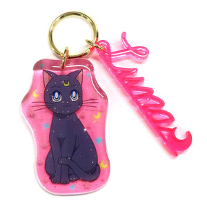 Lunar Sailor Moon Eternal The Movie Luna's Acrylic Keychain Pink Sailor Moon Store Limited Key Chain [USED]