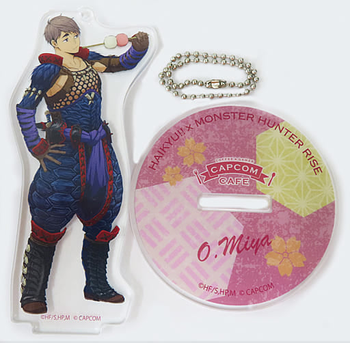 Osamu Miya Haikyu!! X Monster Hunter Rise Trading Acrylic Stand Key Chain Capcom Cafe Limited Key Chain [USED]