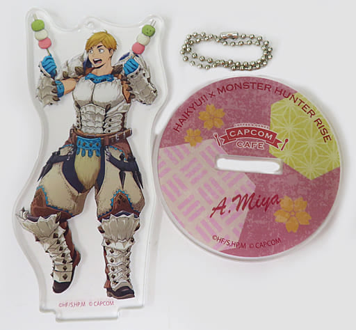 Atsumu Miya Haikyu!! X Monster Hunter Rise Trading Acrylic Stand Key Chain Capcom Cafe Limited Key Chain [USED]