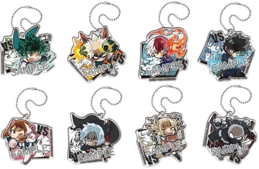 Katsuki Bakugo, etc. My Hero Academia Pita! Deformed Hero VS Villain Acrylic Keychain All 8 Types Set Key Chain [USED]