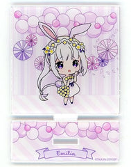 Emilia Re:ZERO -Starting Life in Another World- Kuji Mini! Kemomimi Ver. Mini Acrylic Stand Figure Kujibikido Limited Prize B-2 Acrylic Stand [USED]