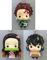 Tanjiro Kamado, etc. Demon Slayer: Kimetsu no Yaiba Yurayura Mascot All 3 Types Set Key Ring [USED]