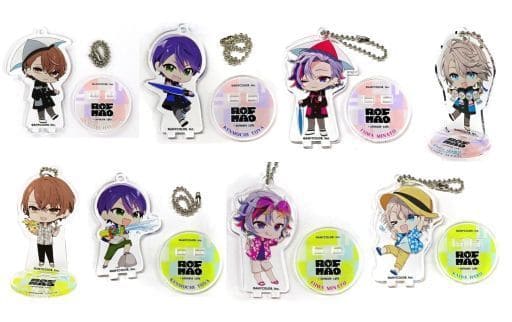 Kagami Hayato, etc. Vtuber Nijisanji Rof-Mao Trading Acrylic Stand Key Chain Vol.2 animatecafe 2nd Edition Limited All 8 Types Set Key Chain [USED]